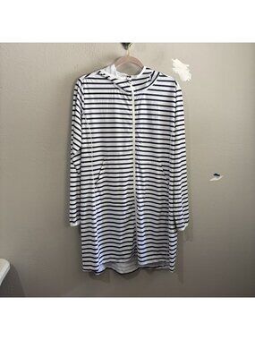Gradual UPF 50 Hooded Striped Cover Up Dress Size XL NWT